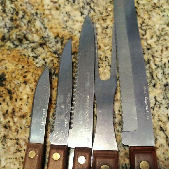 Forgecraft Olde Forge Wooden Knife set Made in the USA Set Of 5 Knives - Picture 8 of 10
